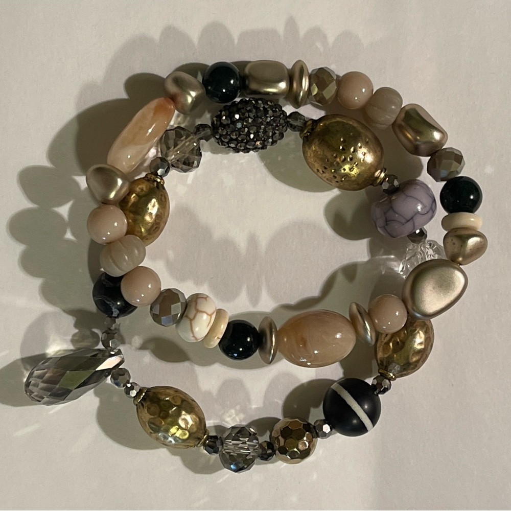 🤑🤑🤑 5 FOR $35 🤑🤑🤑 Gold and Tan Beaded Bracelet Set